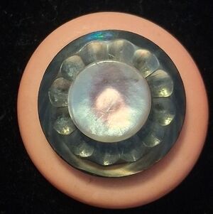 Vintage Pink Button Style Brooch